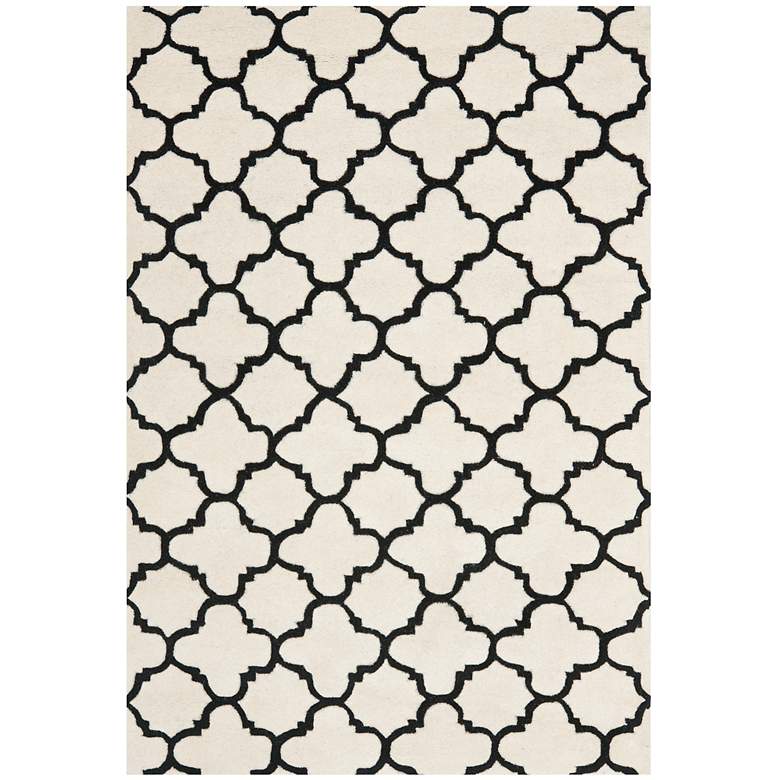 Image 1 Safavieh Chatham CHT717A 5'x8' Ivory/Black Wool Rug