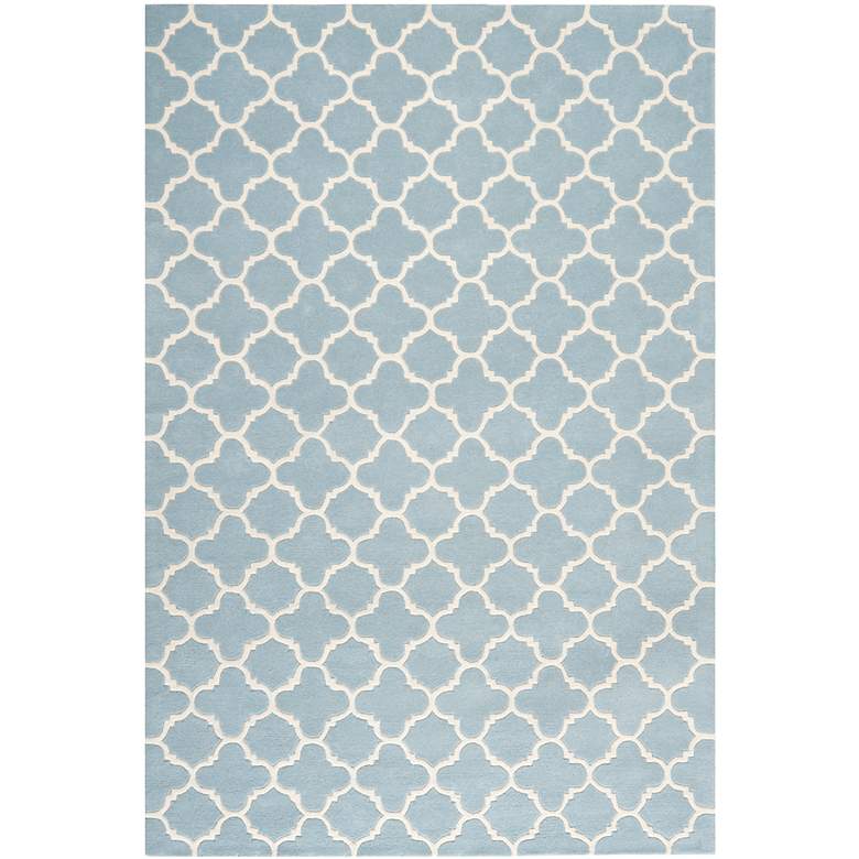 Image 1 Safavieh Chatham CHT717B 5&#39;x8&#39; Blue/Ivory Wool Rug