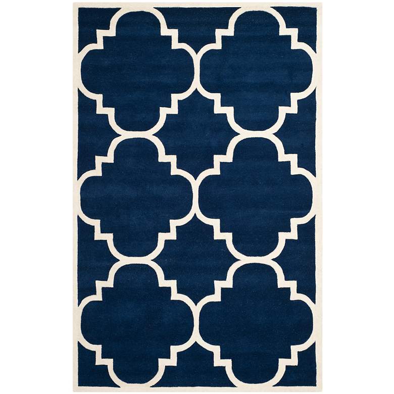Image 1 Safavieh Chatham CHT730C 5'x8' Dark Blue/Ivory Wool Rug