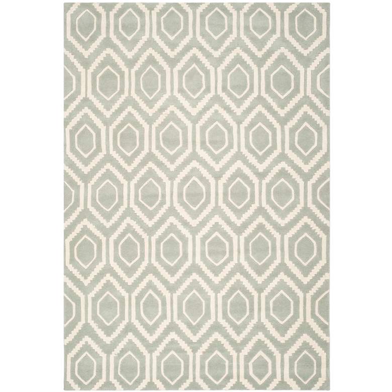 Image 2 Safavieh Chatham CHT731E 5'x8' Grey/Ivory Wool Rug