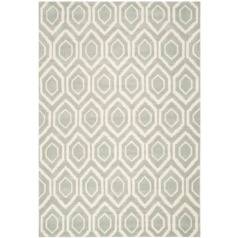 Image 2 Safavieh Chatham CHT731E 5&#39;x8&#39; Grey/Ivory Wool Rug