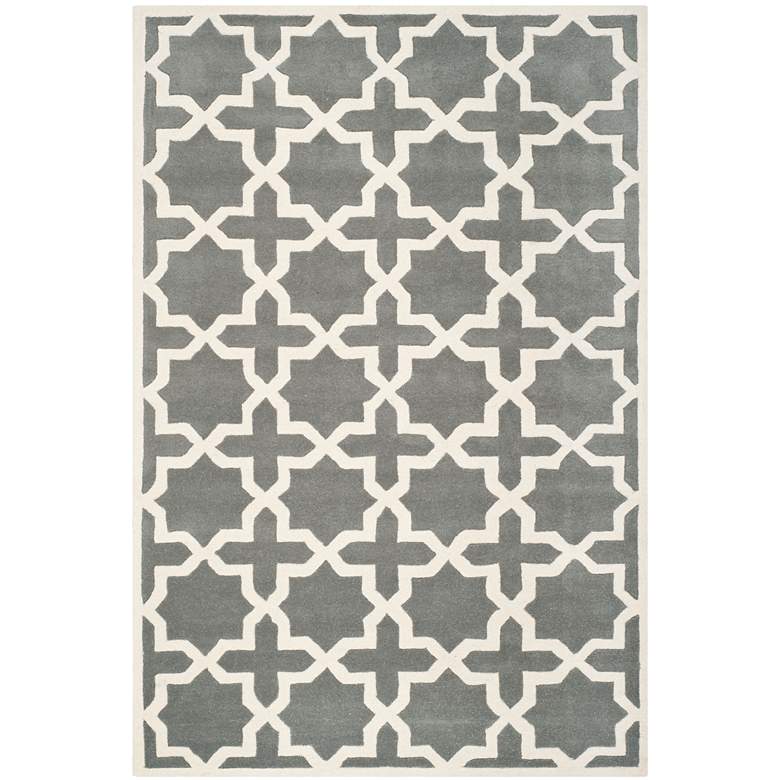 Image 1 Safavieh Chatham CHT732D 5&#39;x8&#39; Dark Gray/Ivory Wool Rug