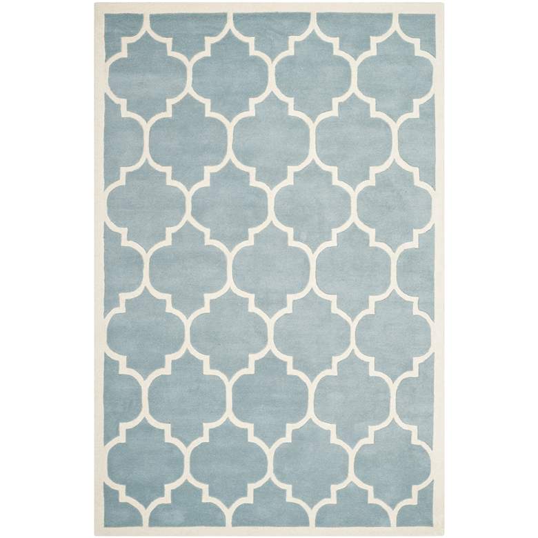 Image 1 Safavieh Chatham CHT733B 5'x8' Blue/Ivory Wool Rug