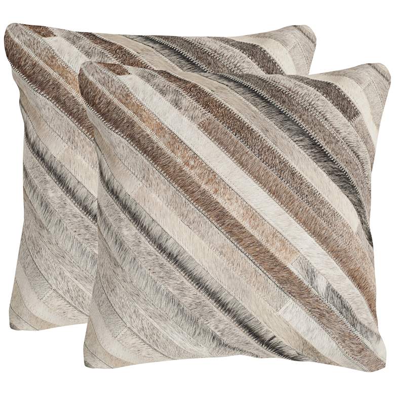 Image 1 Safavieh Cherilyn 18 inch Gray Square Accent Pillow Set of 2