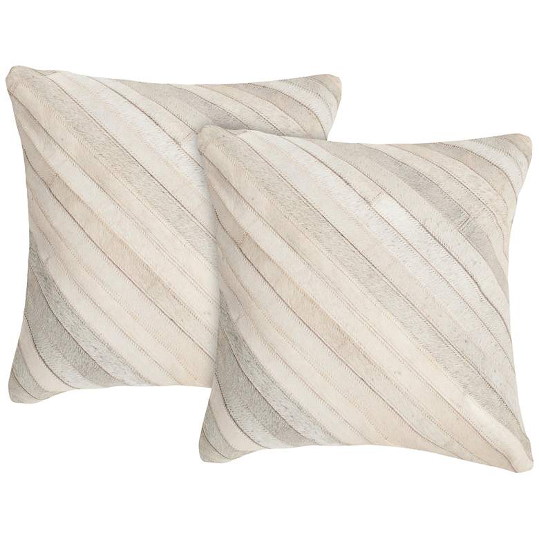 Image 1 Safavieh Cherilyn 22 inch White Square Pillow Set of 2