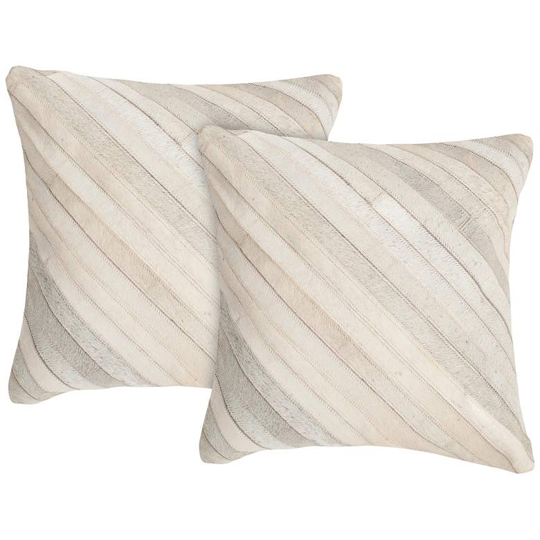 Image 1 Safavieh Cherilyn 22" White Square Pillow Set of 2