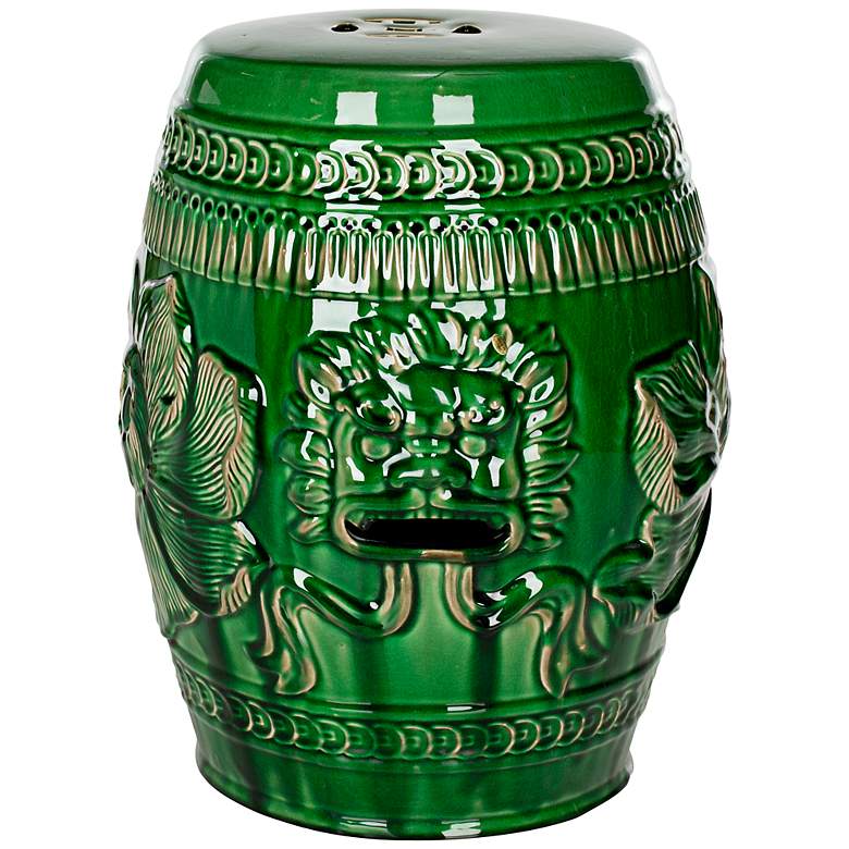 Image 1 Safavieh Chinese Dragon Emerald Green Ceramic Garden Stool