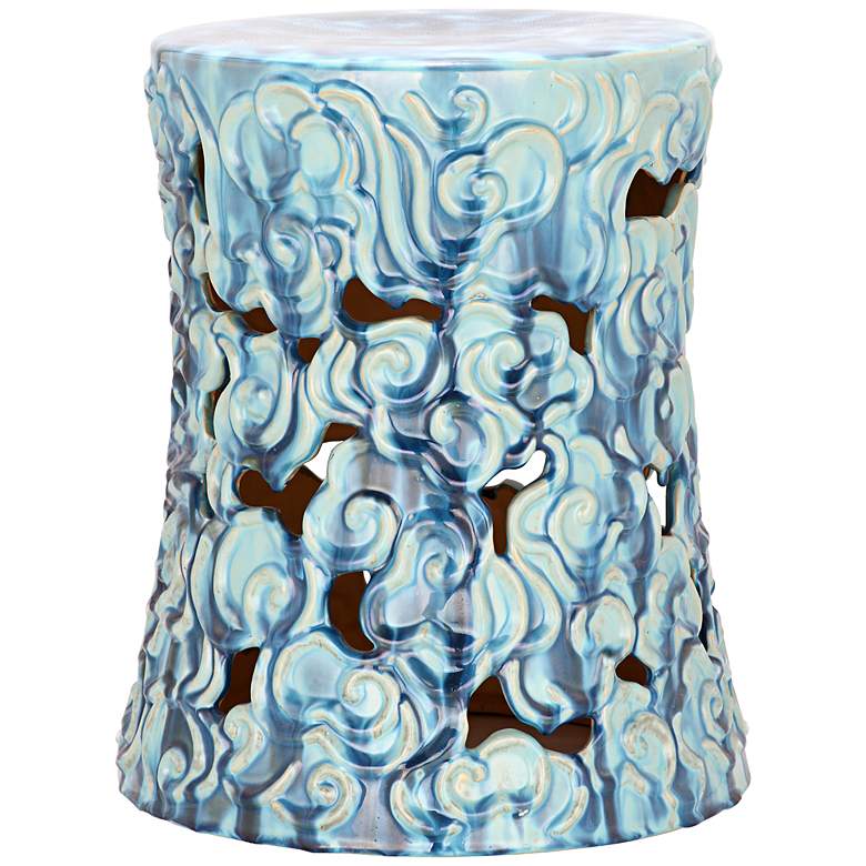 Image 1 Safavieh Cloud Blue Glazed Ceramic Garden Stool