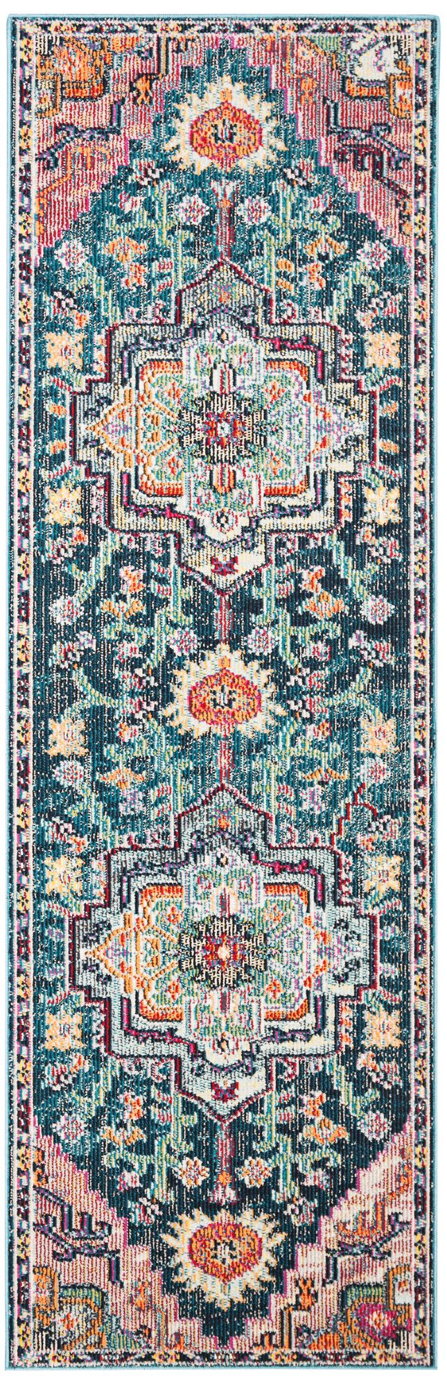 Thumbnail2 of Safavieh CRS501T 2'2"x9' Runner Teal and Rose Area Rug
