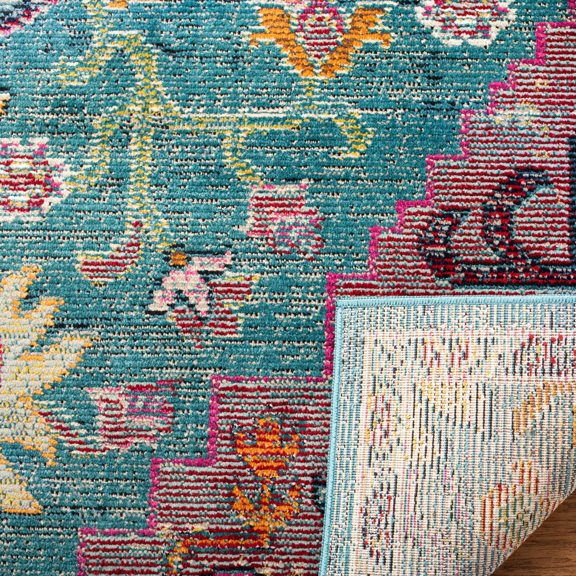 Thumbnail4 of Safavieh CRS501T 2'2"x9' Runner Teal and Rose Area Rug more views