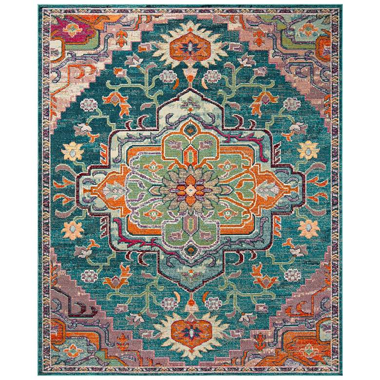 Image 2 Safavieh CRS501T 5'x8' Teal and Rose Area Rug