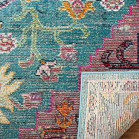 Image4 of Safavieh CRS501T 9'x12' Teal and Rose Area Rug more views