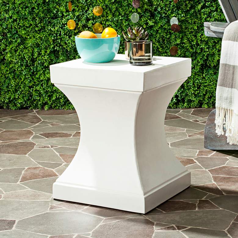 Image 1 Safavieh Curby Ivory Concrete Indoor-Outdoor Accent Table