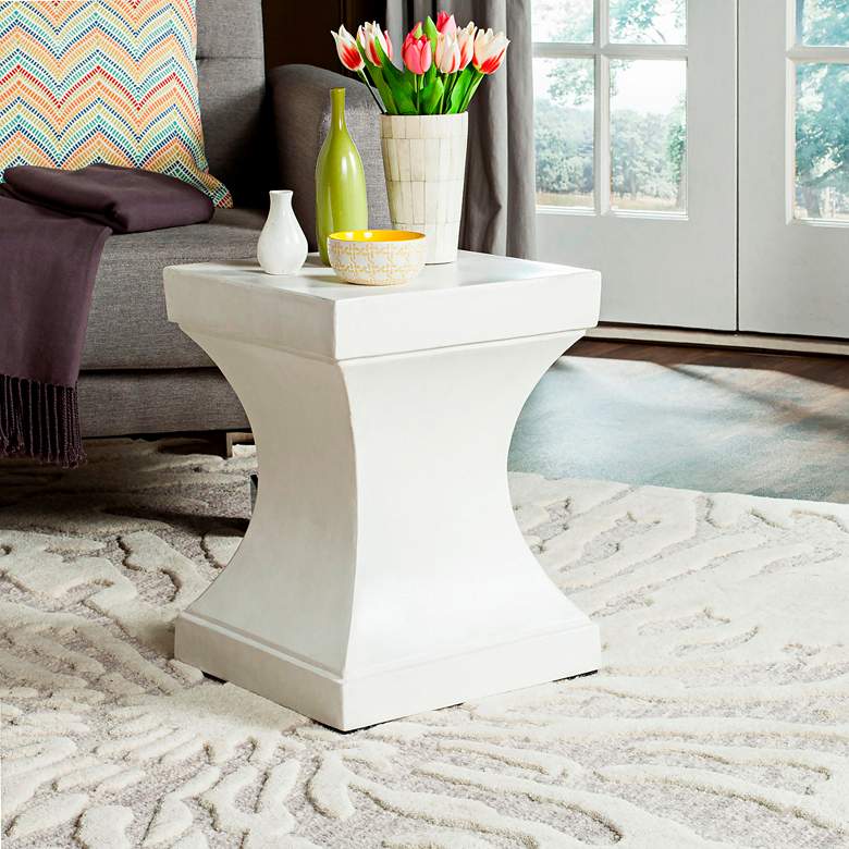 Image 5 Safavieh Curby Ivory Concrete Indoor-Outdoor Accent Table more views