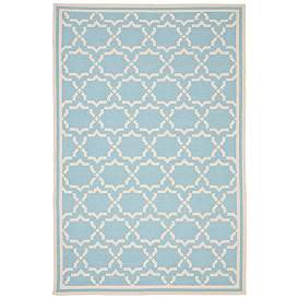 Image1 of Safavieh Dhurrie DHU545B 8'x10' Light Blue/Ivory Wool Rug