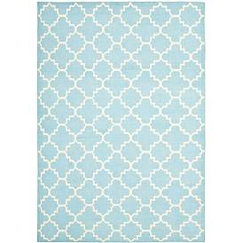 Image1 of Safavieh Dhurrie DHU554B 8'x10' Light Blue/Ivory Wool Rug