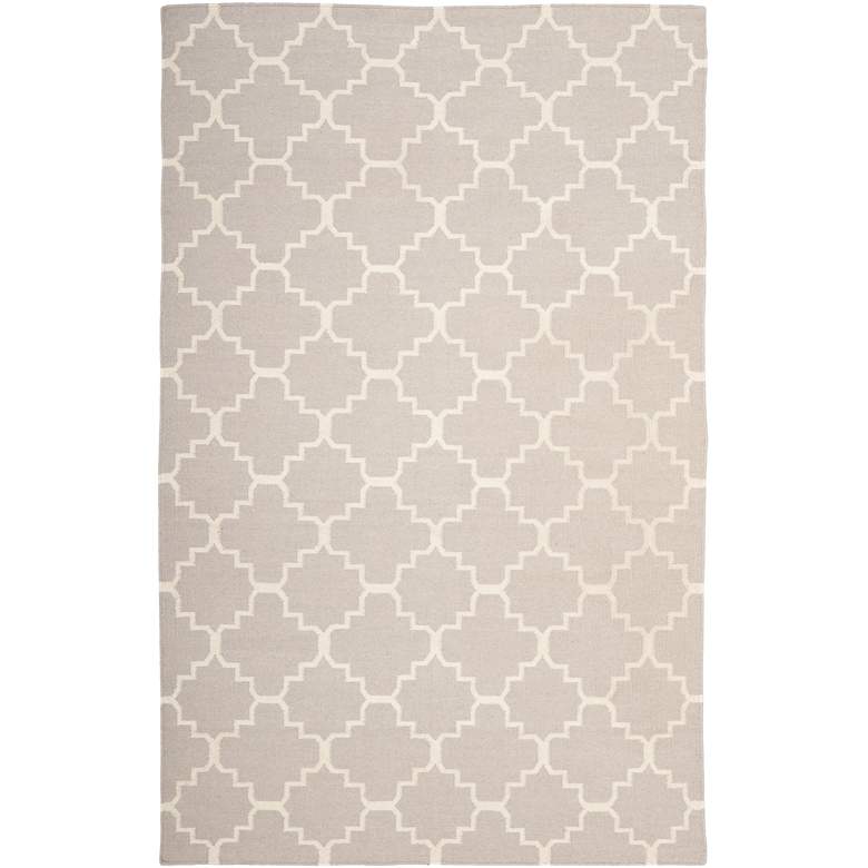 Image 1 Safavieh Dhurrie DHU554G 5'x8' Grey/Ivory Wool Rug