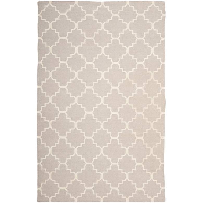 Image 1 Safavieh Dhurrie DHU554G 5&#39;x8&#39; Grey/Ivory Wool Rug