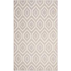 Image1 of Safavieh Dhurrie DHU556G 3'x5' Grey/Ivory Wool Rug