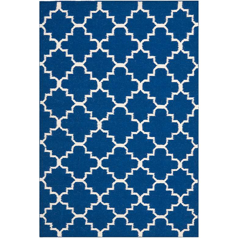 Image 1 Safavieh Dhurrie DHU566A 5'x8' Dark Blue Wool Rug