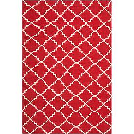 Image1 of Safavieh Dhurrie DHU566B 8'x10' Red/Ivory Wool Rug