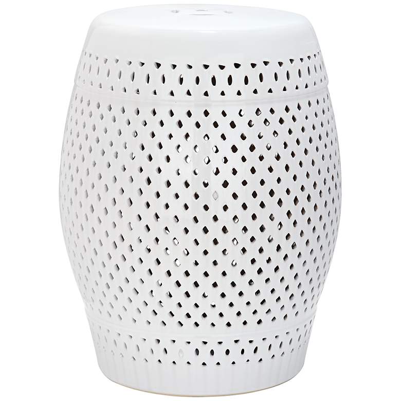 Image 1 Safavieh Diamond White Ceramic Garden Stool