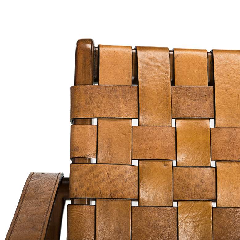 Image 3 Safavieh Dilan Safari Woven Leather Straps Armchair more views