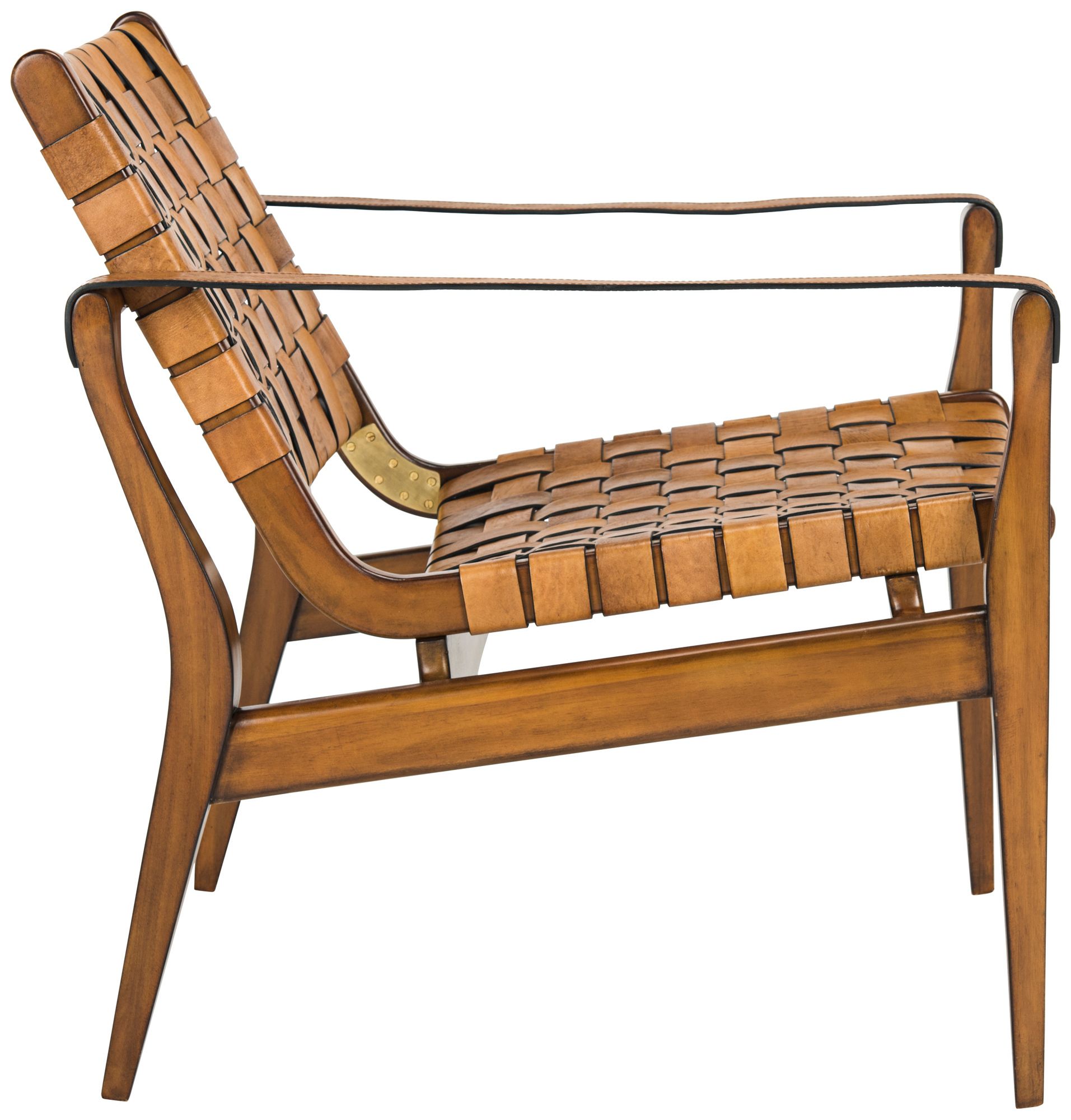 Safavieh Dilan Safari Woven Leather Straps Armchair 67X54