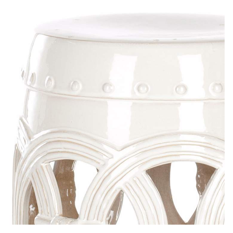 Image 2 Safavieh Double Coin Creamy White Ceramic Garden Stool more views