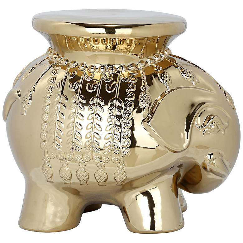 Image 1 Safavieh Elephant Ceramic Glazed Gold Garden Stool