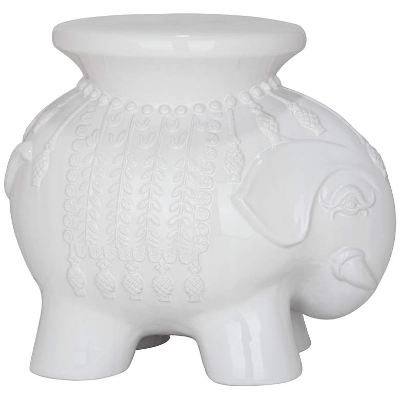 Image 1 Safavieh Elephant White Ceramic Garden Stool
