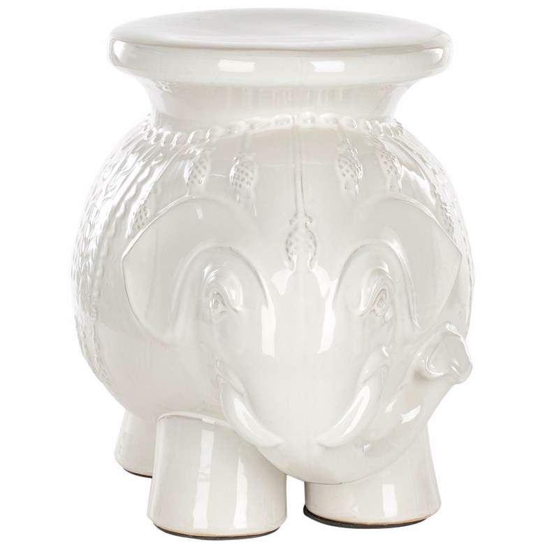 Image 2 Safavieh Elephant White Ceramic Garden Stool more views