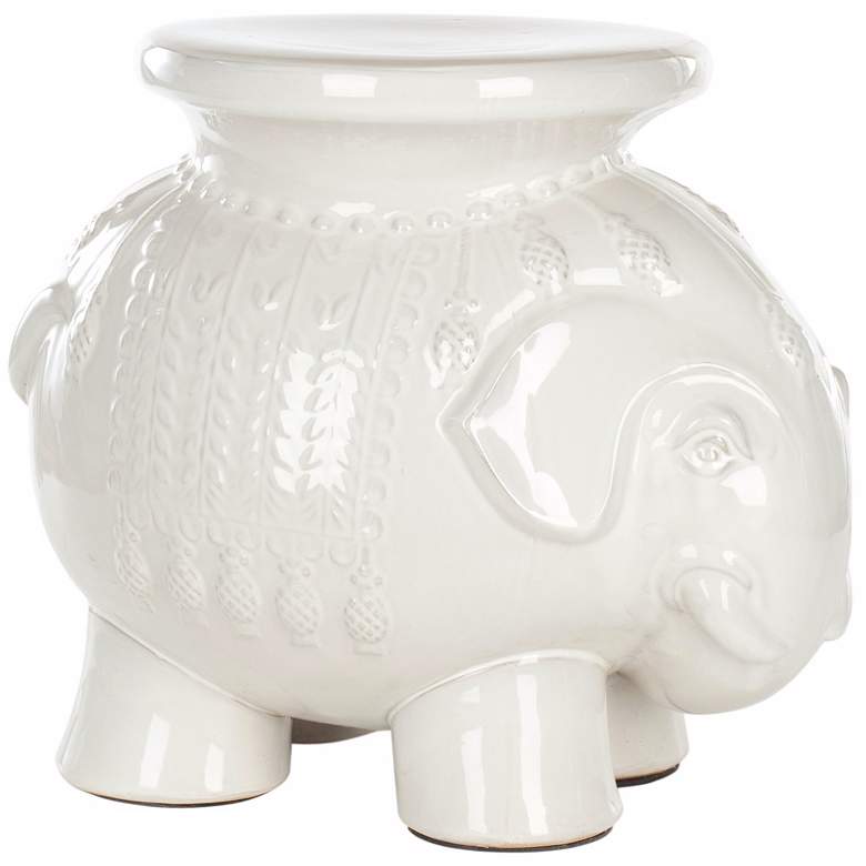 Image 3 Safavieh Elephant White Ceramic Garden Stool more views