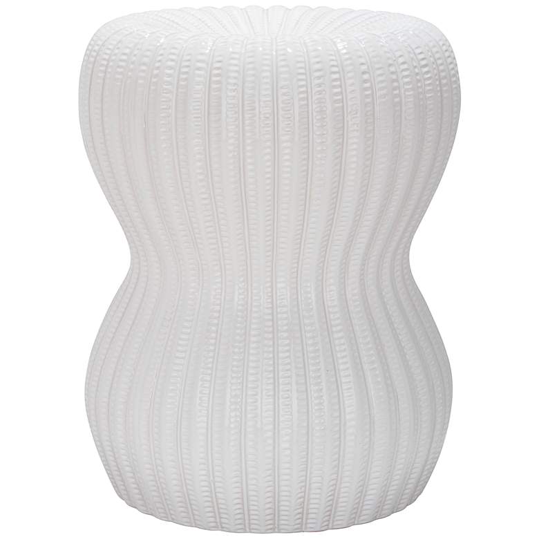 Image 1 Safavieh Hour Glass White Ceramic Garden Stool