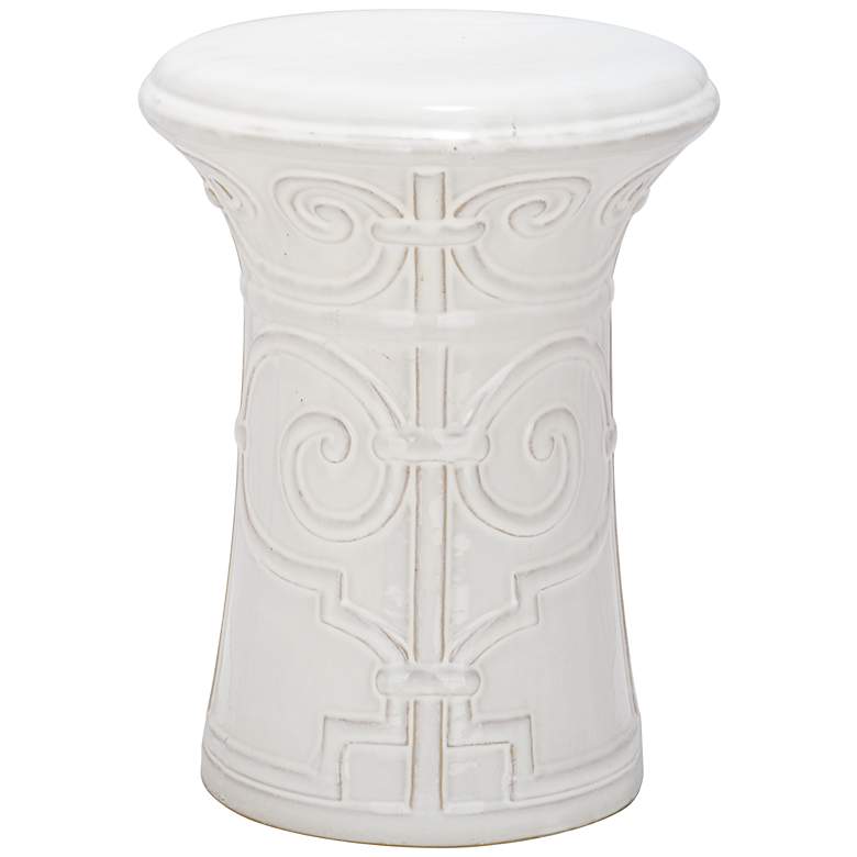 Image 1 Safavieh Imperial White Glazed Ceramic Garden Stool