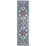 Thumbnail2 of Safavieh Kazak 100 2'x8' Runner Blue and Gray Oriental Rug