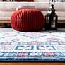 Thumbnail4 of Safavieh Kazak 100 2'x8' Runner Blue and Gray Oriental Rug more views