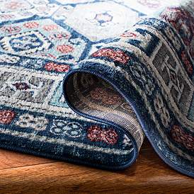 Image5 of Safavieh Kazak 100 2'x8' Runner Blue and Gray Oriental Rug more views