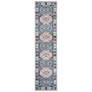 Thumbnail2 of Safavieh Kazak 100 2'x8' Runner Gray and Blue Oriental Rug