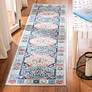 Thumbnail1 of Safavieh Kazak 100 2'x8' Runner Gray and Blue Oriental Rug