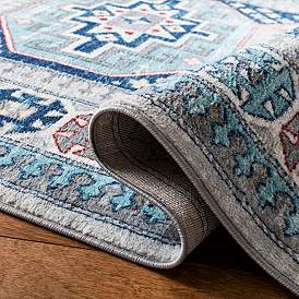 Image5 of Safavieh Kazak 100 2'x8' Runner Gray and Blue Oriental Rug more views