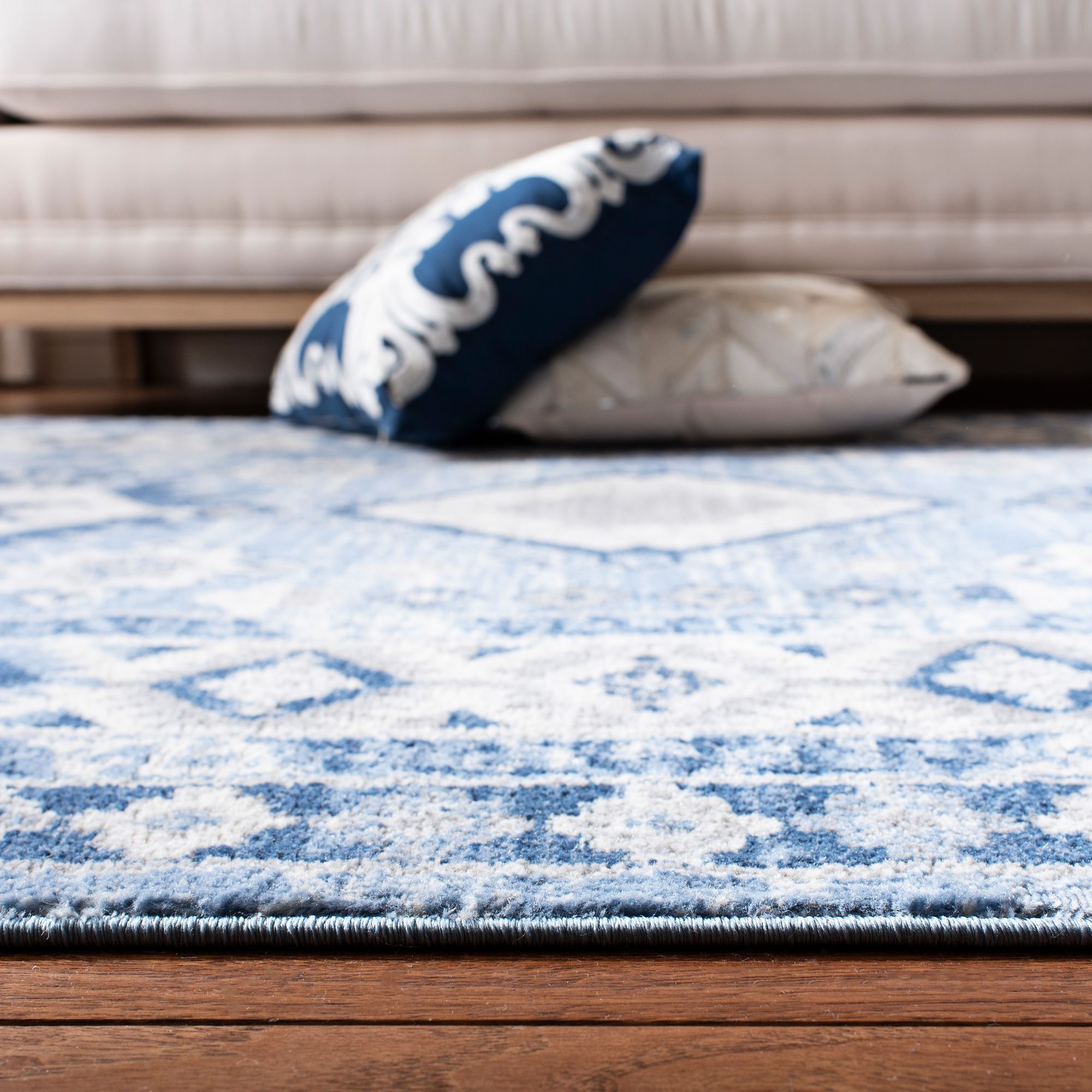 Safavieh Kazak 100 Blue and Creme Oriental Area Rug 69G77 Lamps Plus