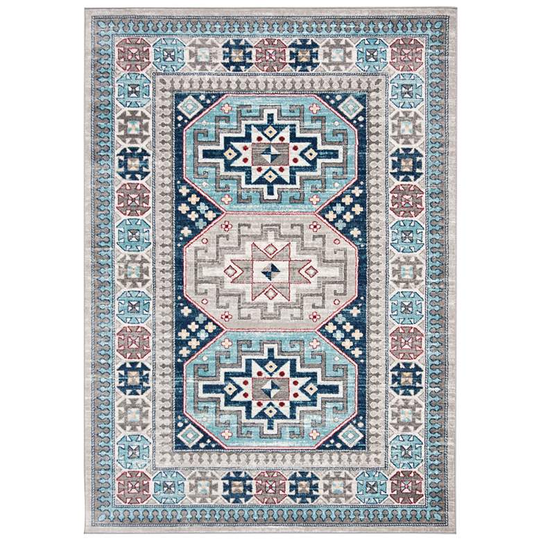 Image 2 Safavieh Kazak 100 5'3"x7'6" Gray and Blue Oriental Area