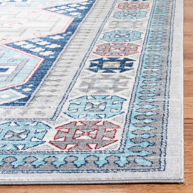 Image 3 Safavieh Kazak 100 5'3"x7'6" Gray and Blue Oriental Area more views