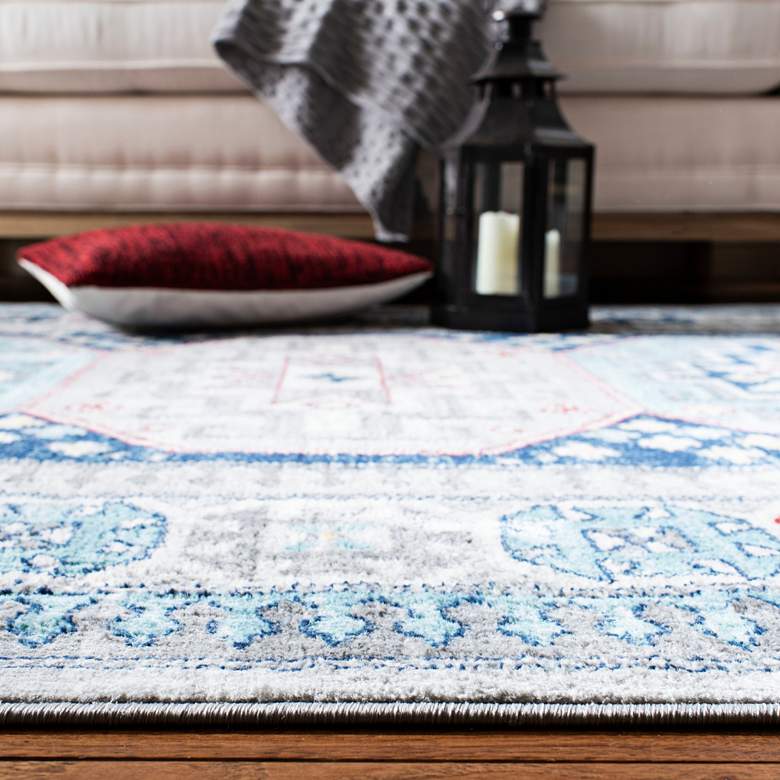 Image 4 Safavieh Kazak 100 5'3"x7'6" Gray and Blue Oriental Area more views