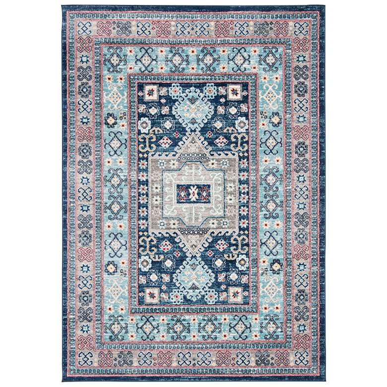Image 2 Safavieh Kazak 100 5'3"x7'6" Multi-Color Blue Oriental Ru