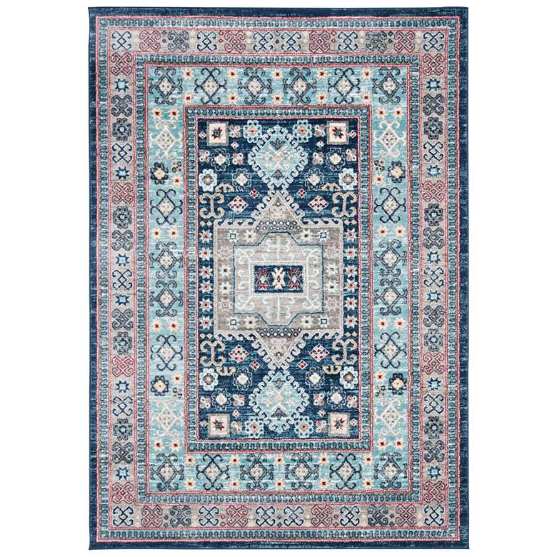 Image 2 Safavieh Kazak 100 5&#39;3 inchx7&#39;6 inch Multi-Color Blue Oriental Ru