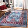 Thumbnail1 of Safavieh Kazak 100 8'x10' Red and Blue Oriental Area Rug