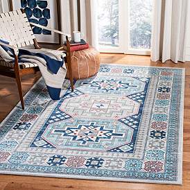 Image1 of Safavieh Kazak 100 9'x12' Gray and Blue Oriental Area Rug