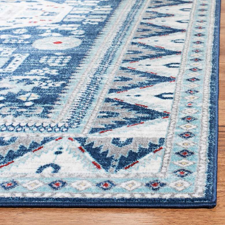 Image 3 Safavieh Kazak 118 5&#39;3 inchx7&#39;6 inch Blue and Creme Oriental Rug more views